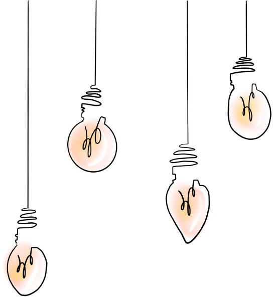Hanging Lightbulbs Illustration